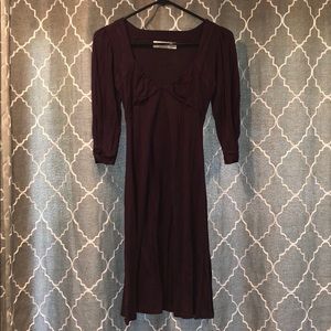 ZARA SWEETHEART NECKLINE BURGUNDY DRESS
